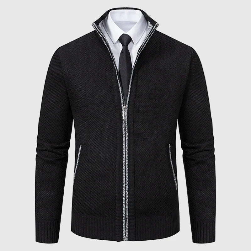 Blackwell black signature knit coat by Lorenzo Vitali with sculptural modern silhouette