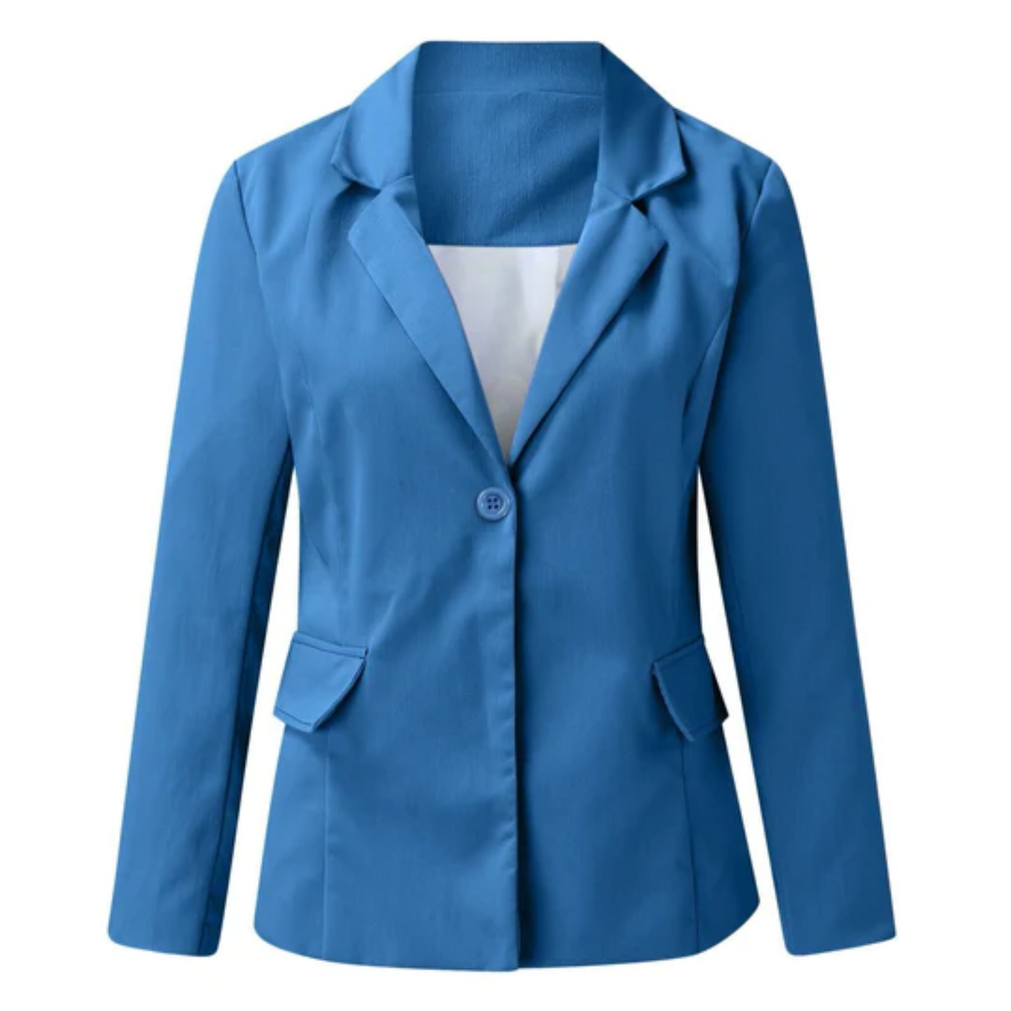 Women's open front work blazer with clean structured silhouette, perfect for professional versatile styling