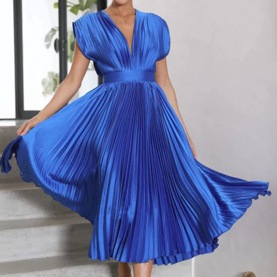 Maren women's wedding guest dress elegant flowy silhouette with soft structured feminine cut