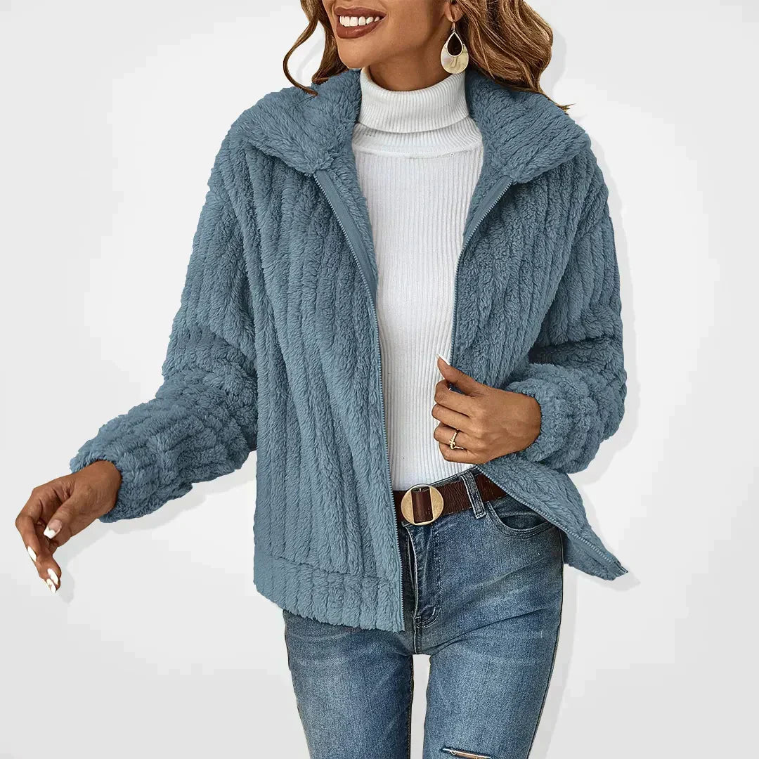 Isadora™ fluffy cardigan cozy oversized knit layering piece in soft neutral tones