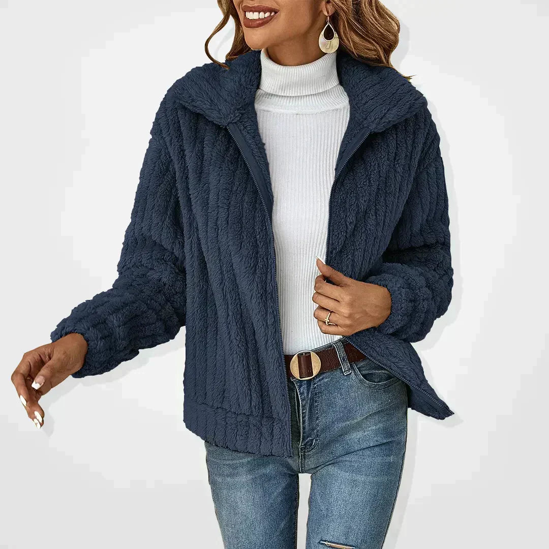 Isadora™ fluffy cardigan cozy knit layering piece with plush soft texture for effortless autumn style