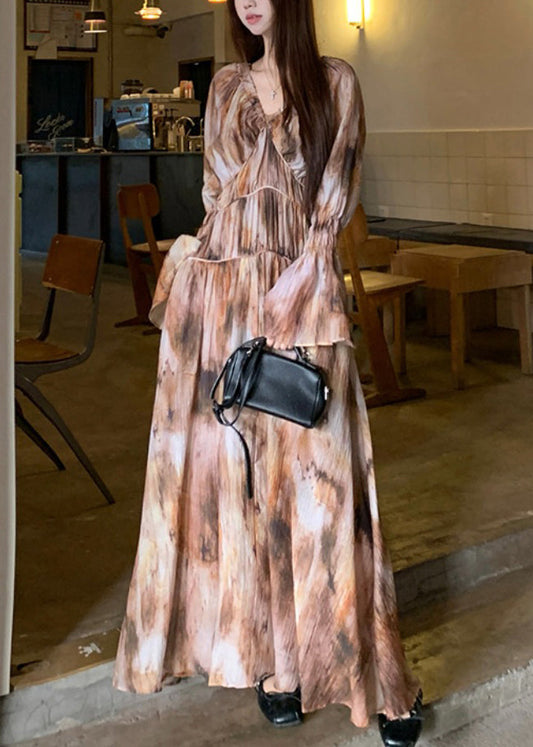 Ensemble deux pièces bohème tie-dye longue robe et robe à bretelles spaghetti, printemps - Wavlynn