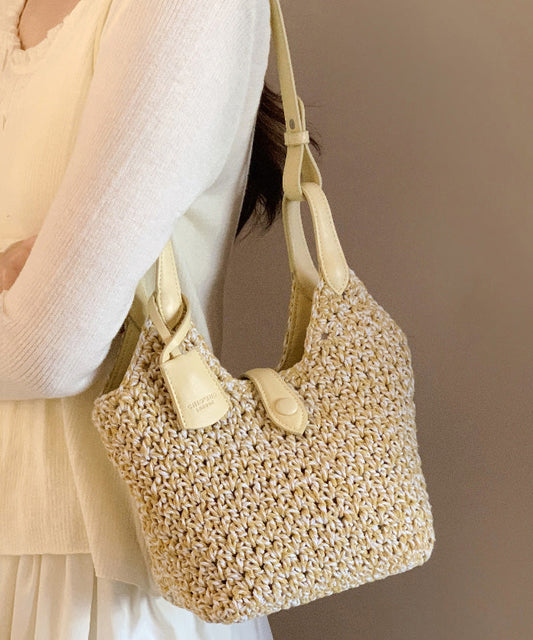 Sac à bandoulière bohème polyvalent en paille tressée - Wavlynn