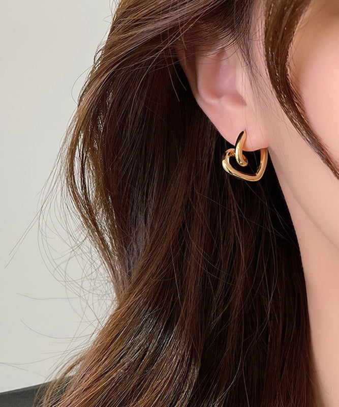 Boucles d'oreilles créoles Boho Love en alliage d'or - Wavlynn