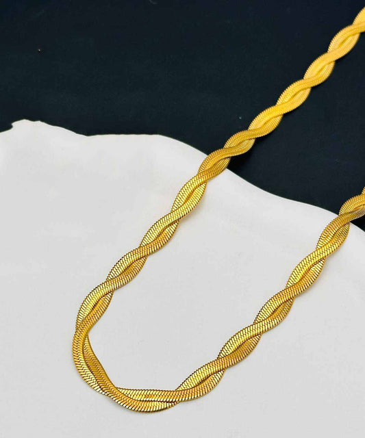 Collier double couche en alliage d'acier inoxydable doré Boho - Wavlynn