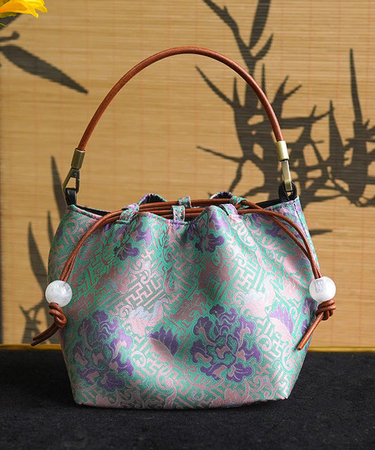 Sac seau en soie à cordon de serrage et imprimé bohème polyvalent - Wavlynn