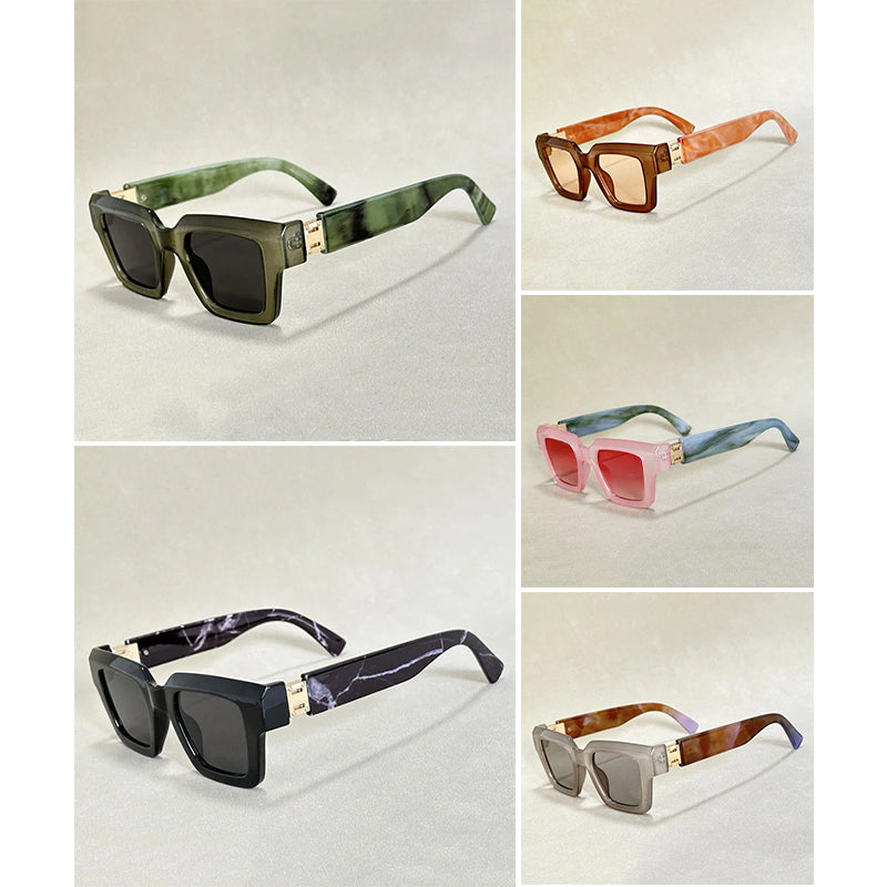 Bold Vision retro square sunglasses with photochromic gradient mirror UV400 lenses