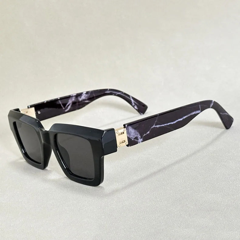 Bold Vision retro square sunglasses with photochromic UV400 gradient mirror lenses for men women
