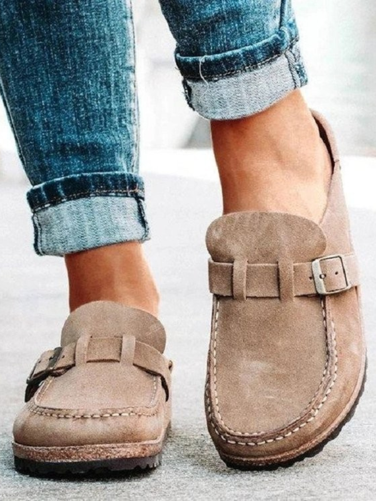 Helen comfort clogs in neutral tones, slip-on style with cushioned ergonomic footbed