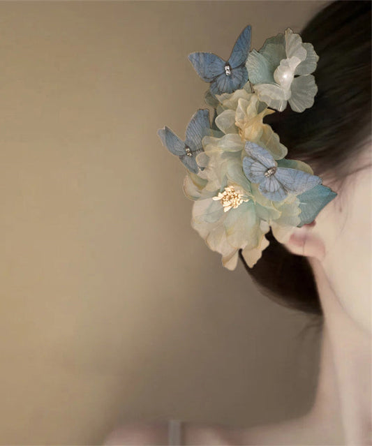 Petite épingle à cheveux florale en alliage de tulle jaune Boutique - Wavlynn