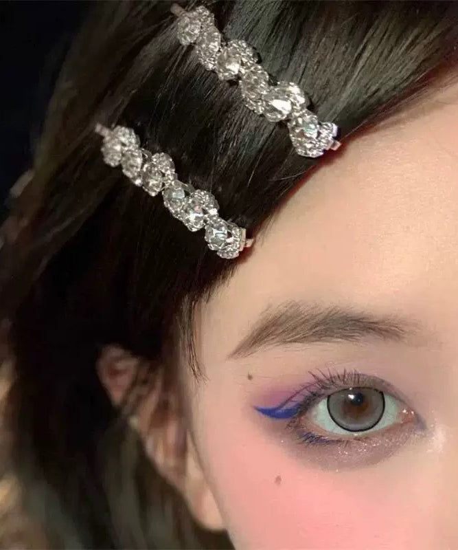 Paire d'épingles à cheveux en alliage de soie et zircon tournesol - Wavlynn