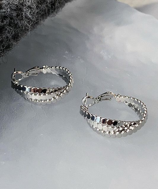 Boucles d'oreilles créoles torsadées en soie et argent sterling, style boutique. - Wavlynn