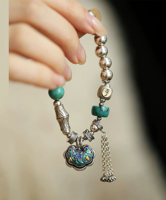Bracelet à breloques en argent sterling et turquoise Boutique Silk - Wavlynn