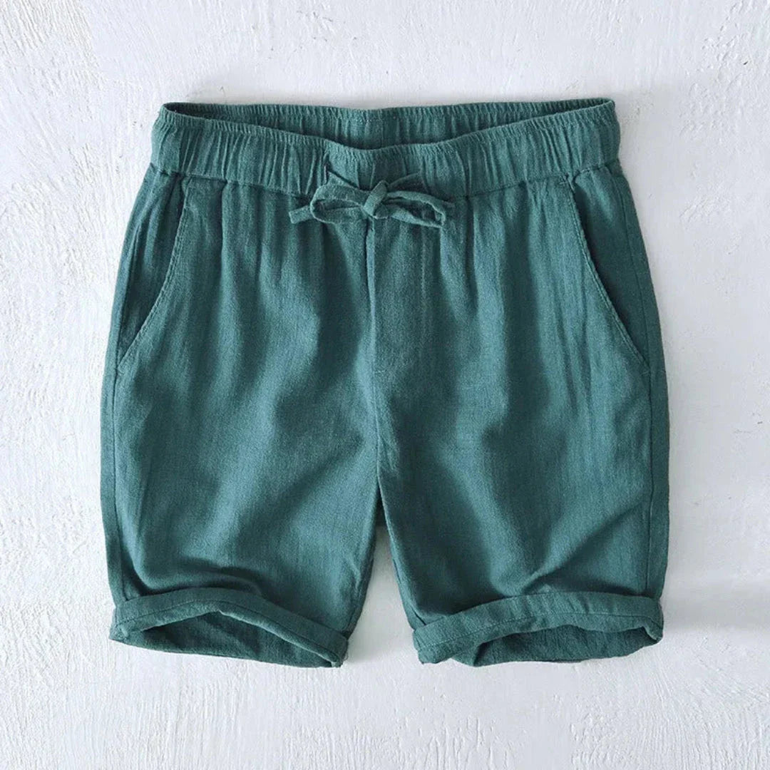 Bree linen-blend summer shorts relaxed fit drawstring elastic waist breathable lightweight women