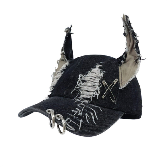 Black Ear Denim Hat - Wavlynn