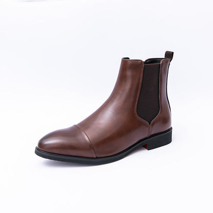Sean men's brown suede Chelsea boots with elastic side panels, casual semi-formal style