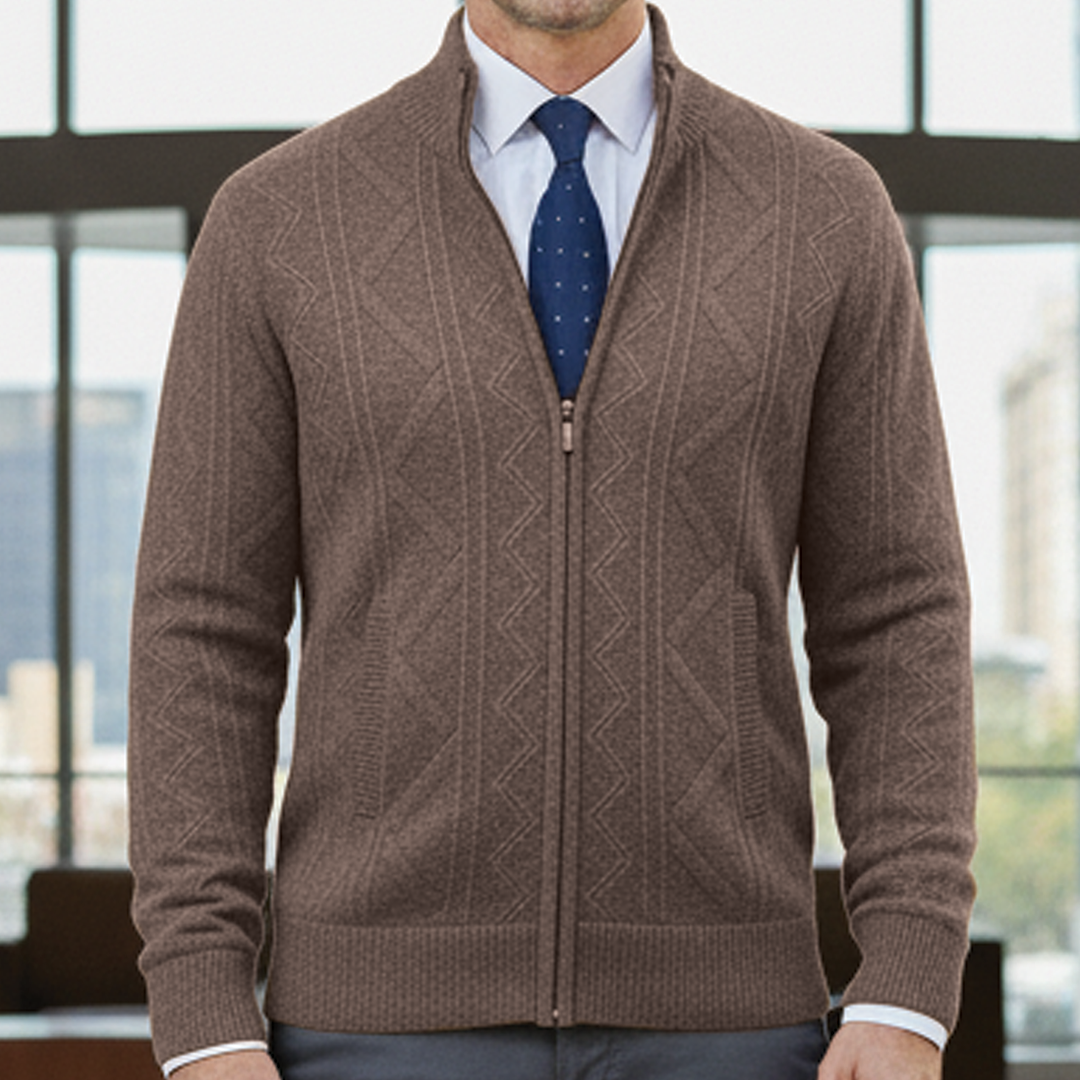 Wavlynn Luke business cardigan breathable zip-up knit tailored cut for professional office comfort