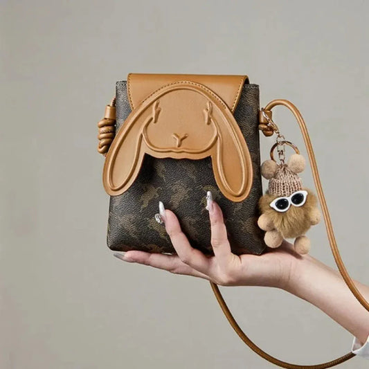 Bunny Vintage Leather Crossbody Bag - Wavlynn