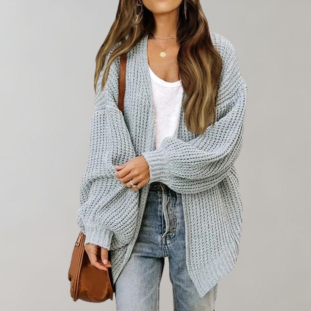 Wavlynn Fiona women's relaxed knit open-front cardigan, oversized silhouette for effortless layering