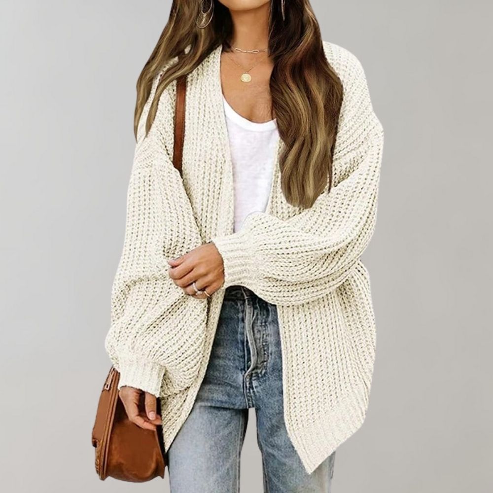 Wavlynn Fiona women's relaxed open front cardigan in soft knit oversized silhouette for effortless layering