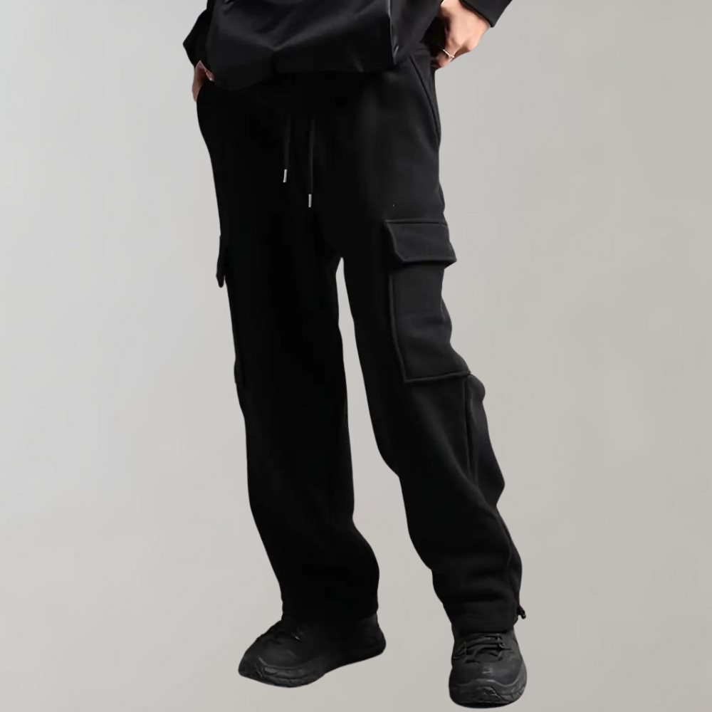 Wavlynn Austin relaxed fit men's cargo pants in neutral tone with multiple spacious pockets for streetwear