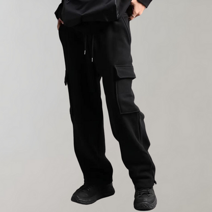 Wavlynn Austin relaxed fit men's cargo pants in neutral tone with multiple spacious pockets for streetwear