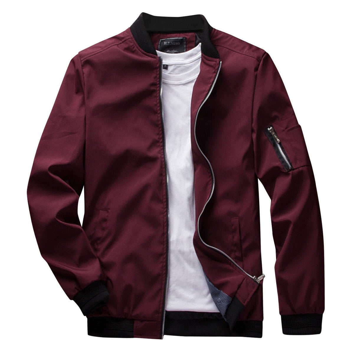 Men's lightweight bomber jacket regular fit with rib collar in casual versatile style for everyday wear