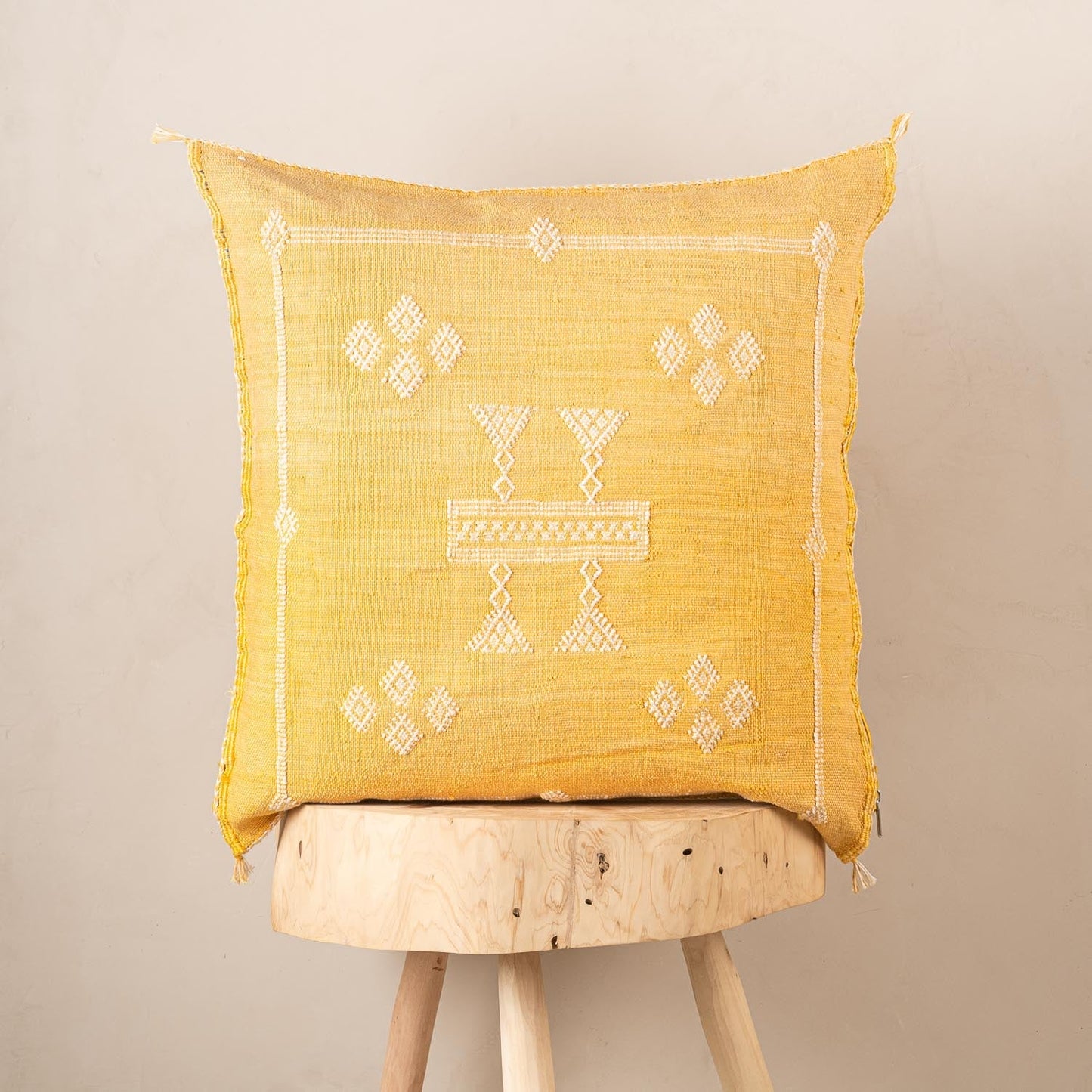 Yellow  Cactus silk pillow cover - Wavlynn