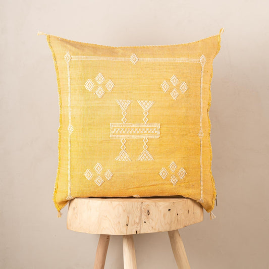 Yellow  Cactus silk pillow cover - Wavlynn