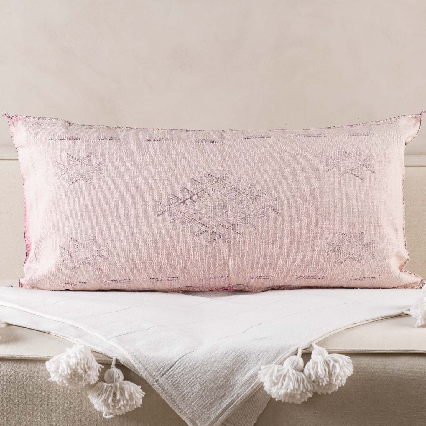 Pink Cactus silk pillow cover - Wavlynn
