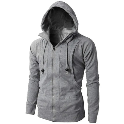 Men's full-zip hoodie in classic fit with kangaroo pockets and adjustable drawstring hood