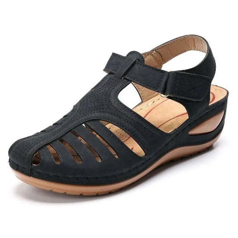 Women's casual wedge sandals with cushioned insole, breathable upper, versatile everyday style