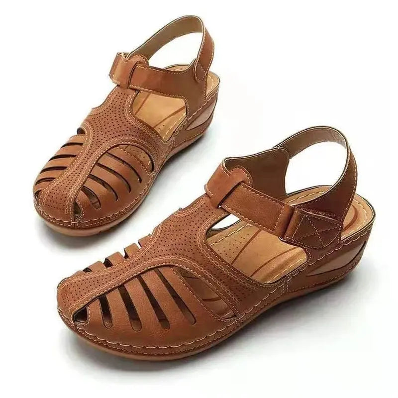 Women's casual wedge sandals with cushioned insole, breathable upper, versatile everyday style