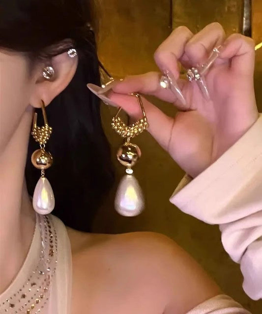 Boucles d'oreilles pendantes décontractées en or, argent sterling et zircons surdorés - Wavlynn