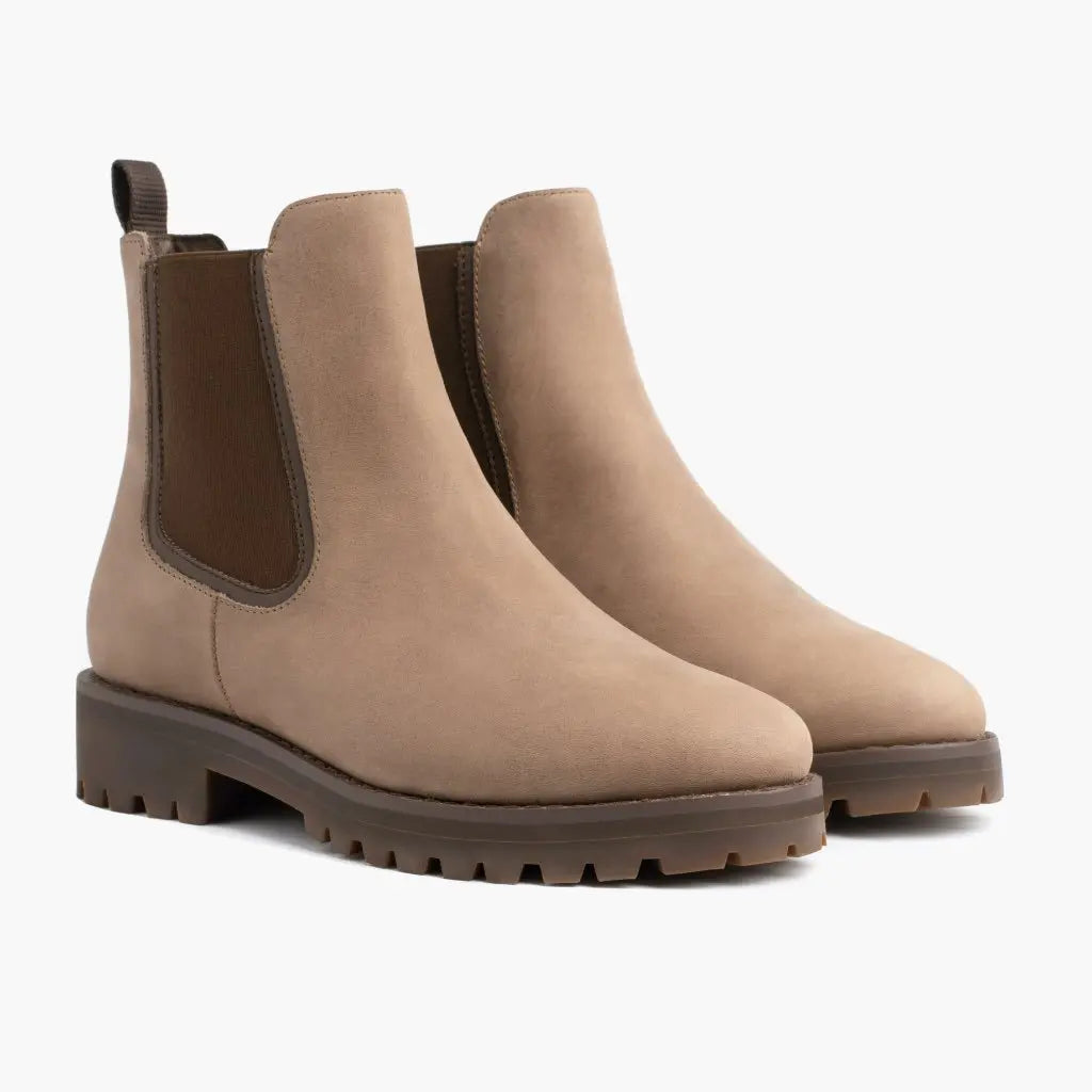 Women's casual black platform ankle boots with low 1–3cm heel and non-slip rubber sole