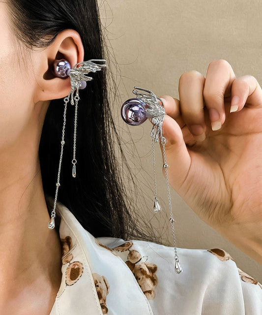 Boucles d'oreilles pendantes papillon à pompon en soie et cuivre, style décontracté - Wavlynn