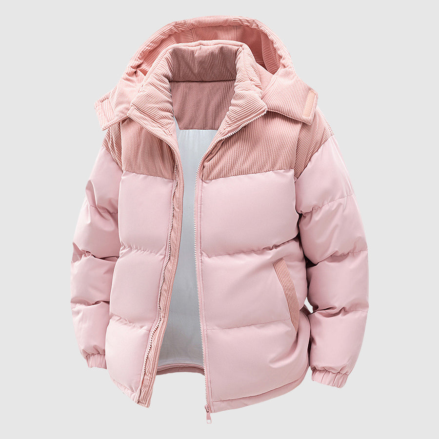 Wavlynn men's black insulated puffer jacket with hood, zip-up winter coat for all-weather warmth