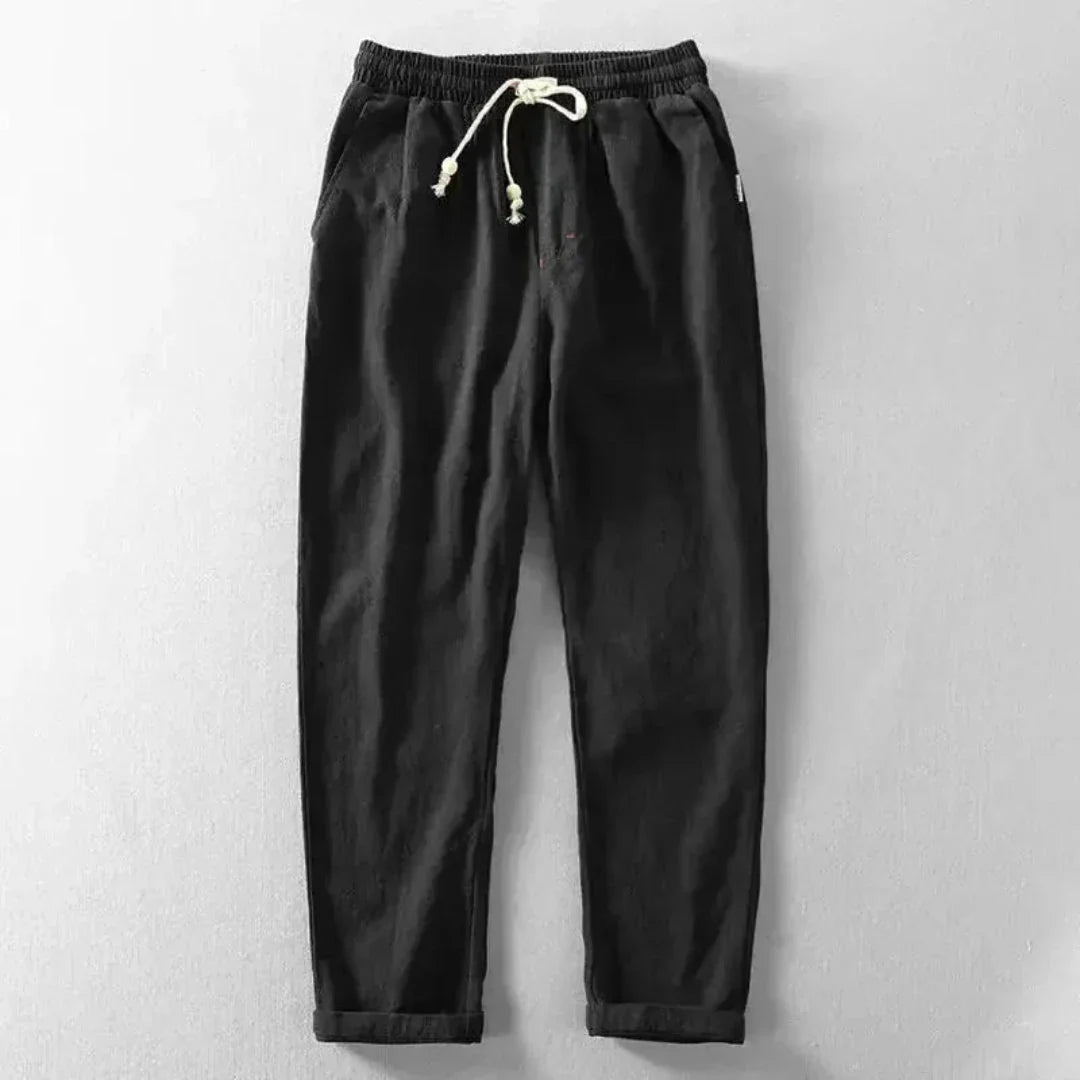 Charlie casual joggers in neutral tones, relaxed tapered fit with drawstring waistband