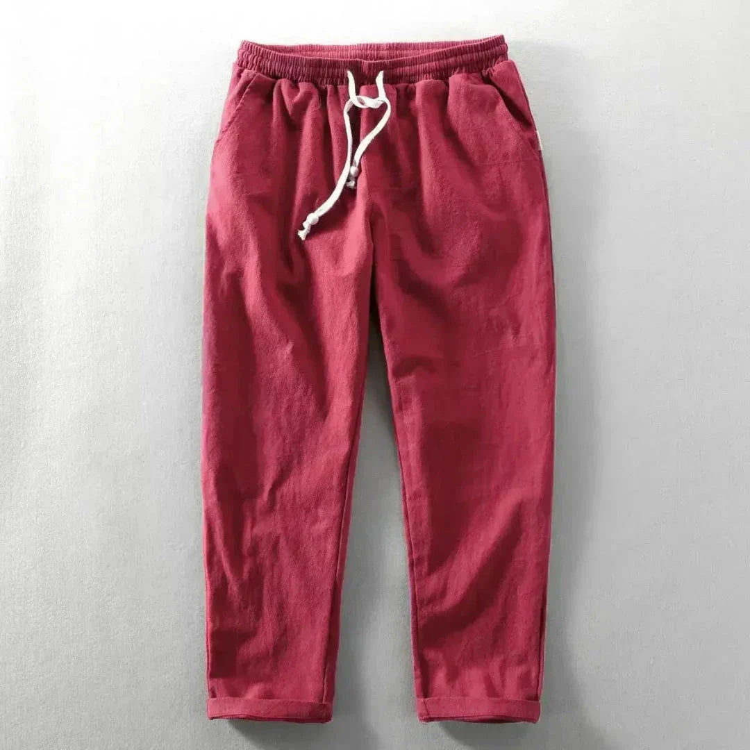 Charlie casual joggers in neutral tones, relaxed tapered fit with adjustable drawstring waistband