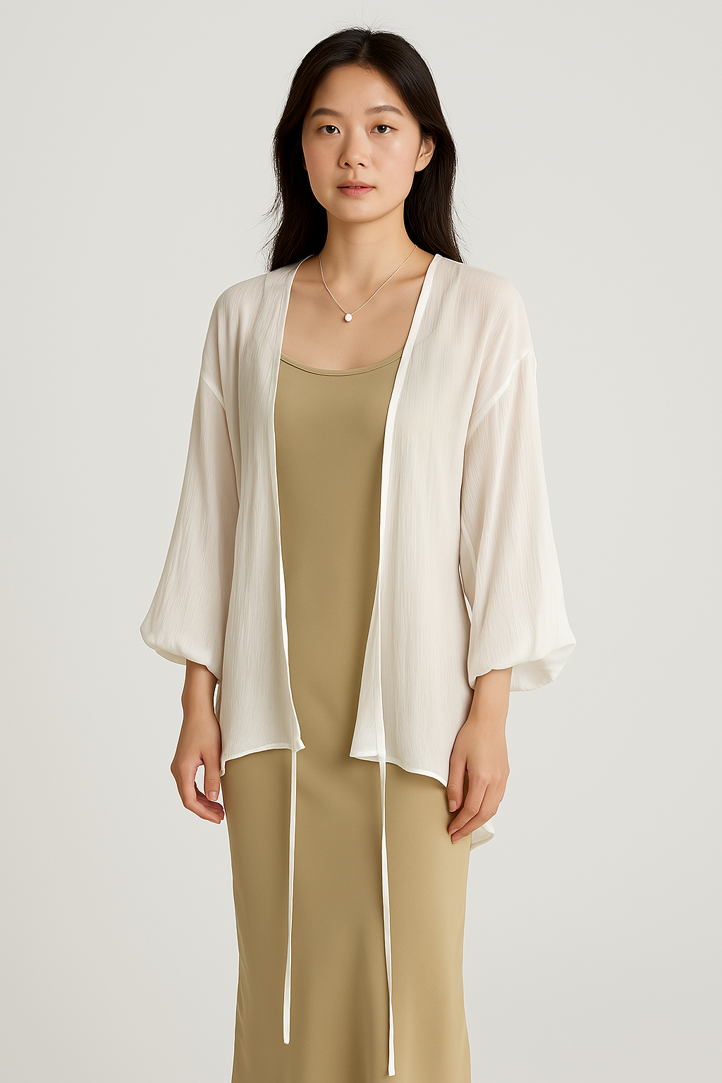 Women's lightweight open-front cardigan loose fit sheer airy knit everyday versatile layer