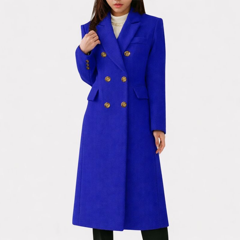 Ziva™ women's cozy overcoat in neutral tones, structured silhouette with premium fabric-blend warmth