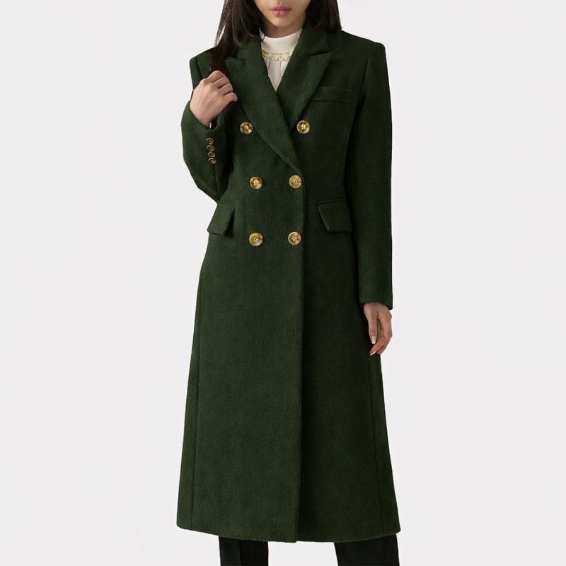 Ziva™ women's cozy overcoat in neutral tone with refined structured silhouette and premium fabric blend