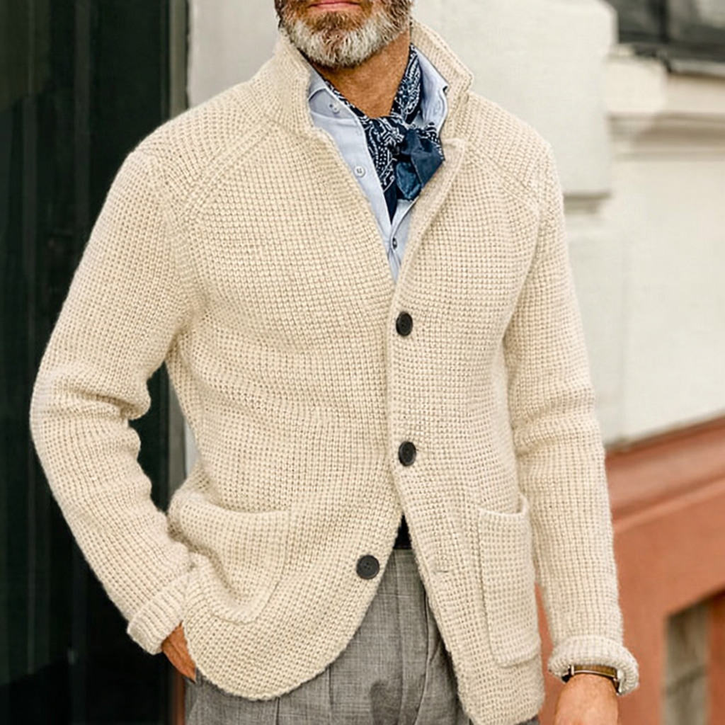 Men's Lennox timeless cardigan refined silhouette versatile layering piece for effortless everyday sophistication