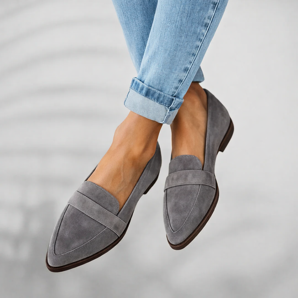 Black sleek toe loafers minimalist elongated silhouette all-day comfort modern workwear style