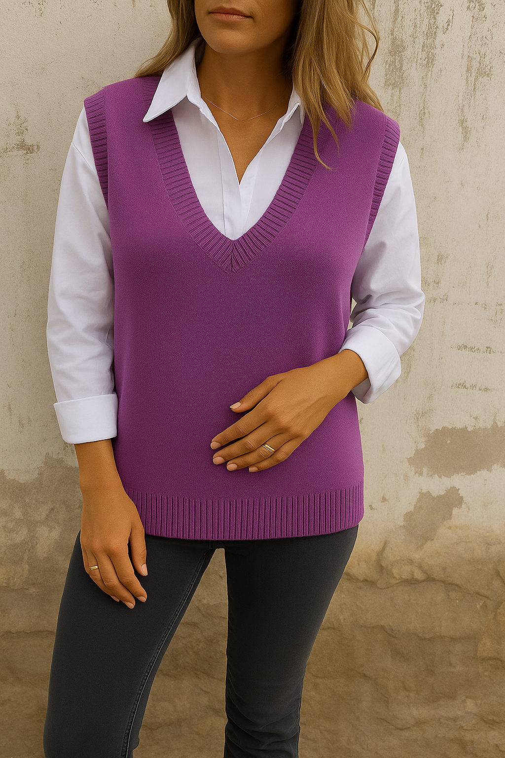 Soft knit cardigan with flattering V-neckline, classic versatile style for layering and everyday elegance