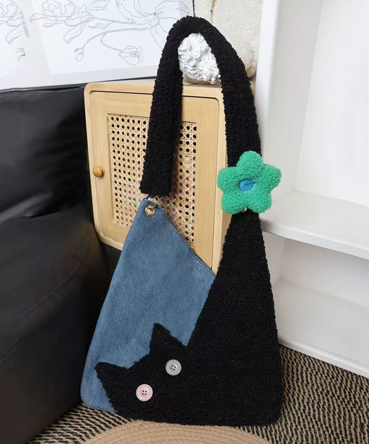 Sacs à bandoulière chics à motif patchwork de fleurs et de chats noirs - Wavlynn