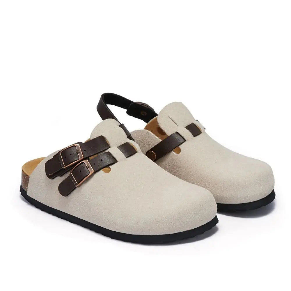 Women's chic cork slippers lightweight breathable rubber sole stylish all-day comfort