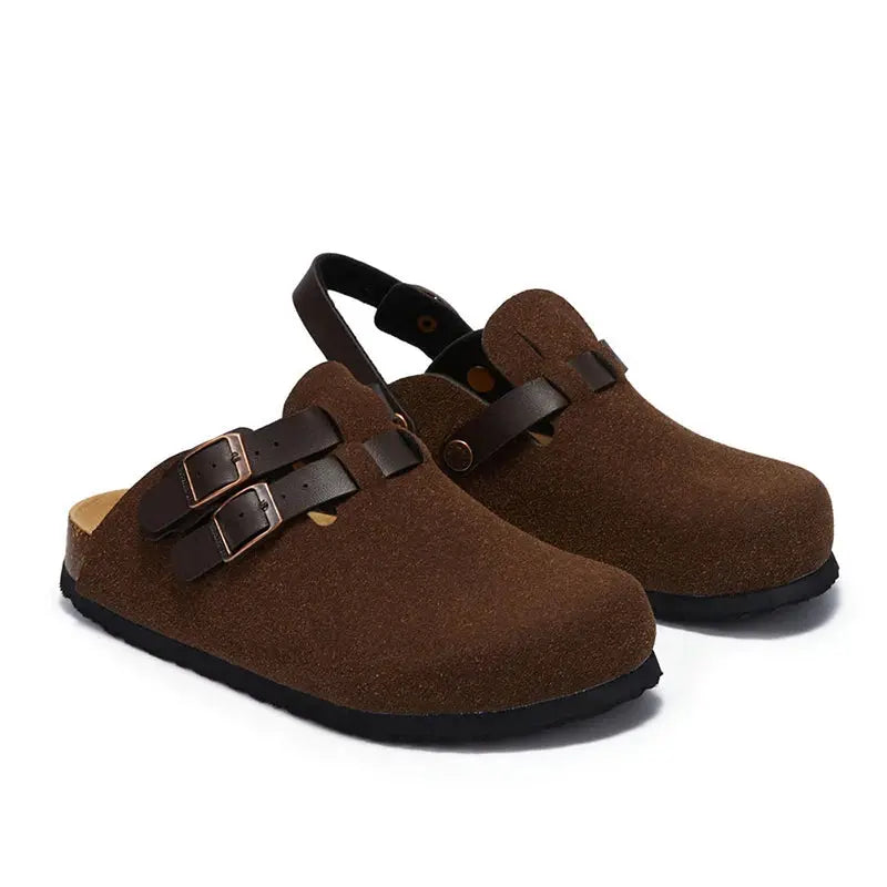 Women's chic cork slippers lightweight breathable rubber sole slip-on casual summer footwear