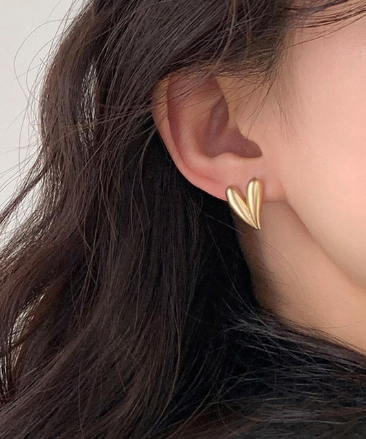 Boucles d'oreilles à tige chics en or et cuivre doré Love - Wavlynn