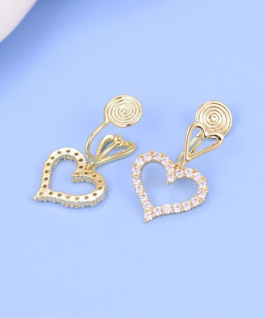 Boucles d'oreilles pendantes chics en argent sterling doré et zircons ajourés - Wavlynn